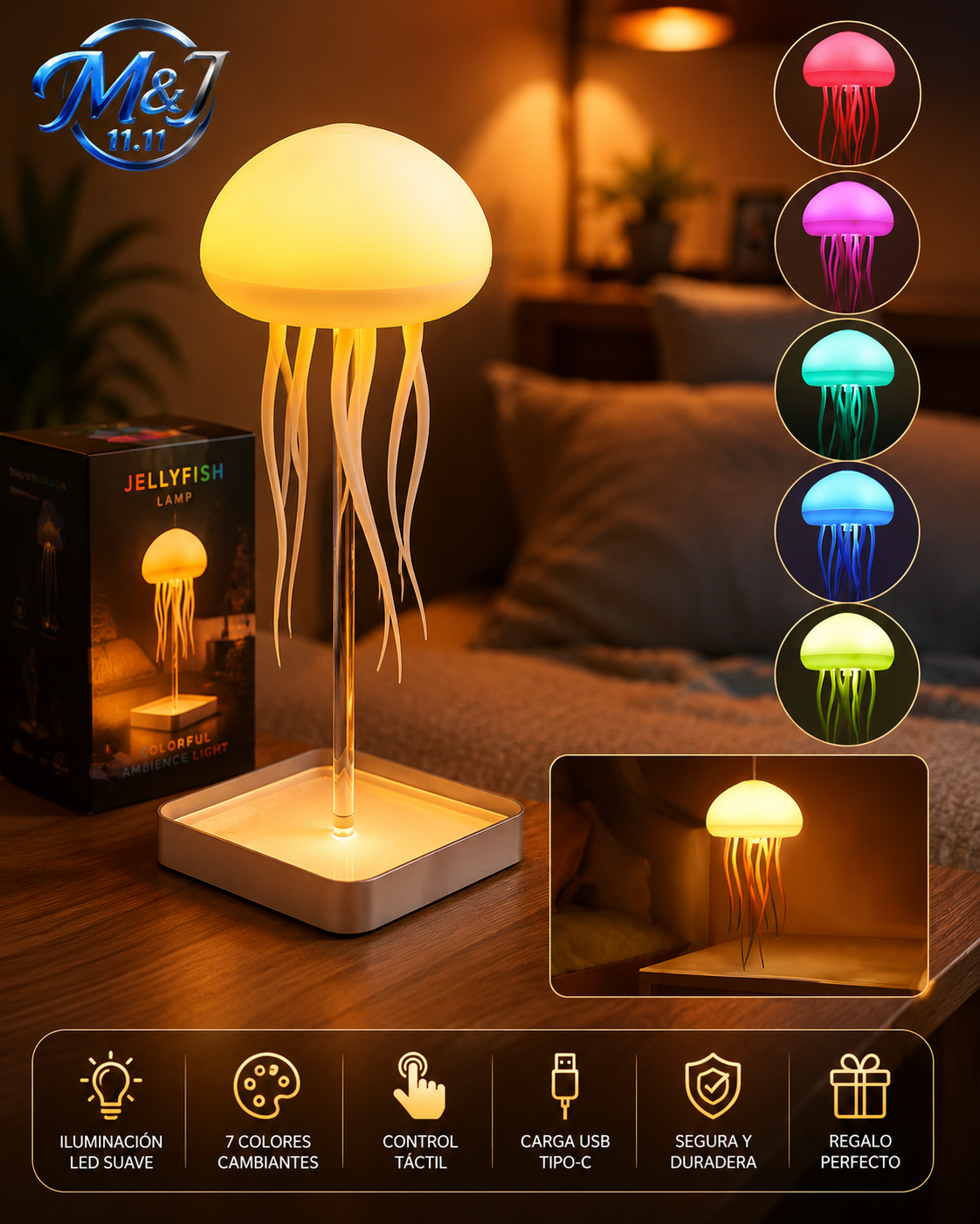 Lámpara Medusa Aurora RGB | Luz Ambiental