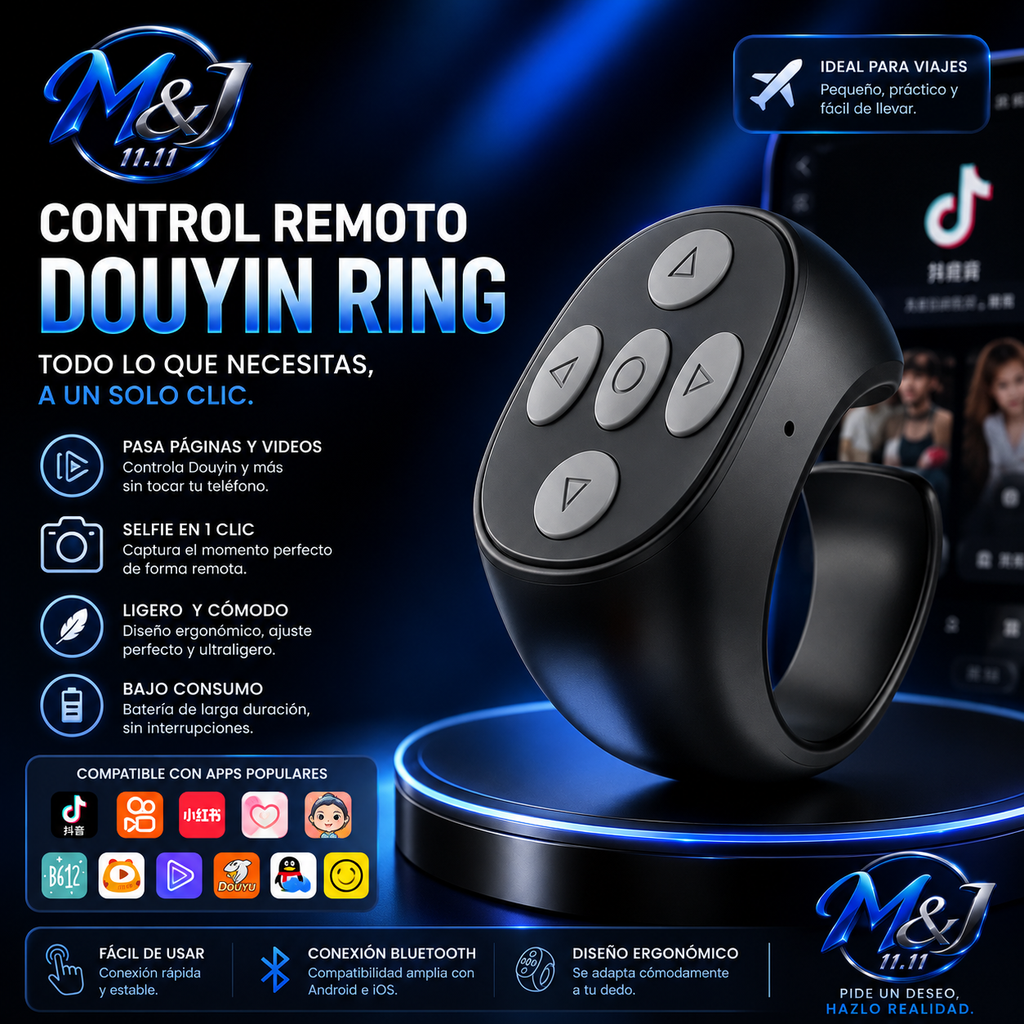 Anillo Control Remoto Bluetooth para Smartphone